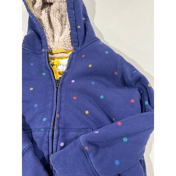 Boden Girls 6-7 Y Blue Polkadot Zip Up Jacket - Picture 2 of 7